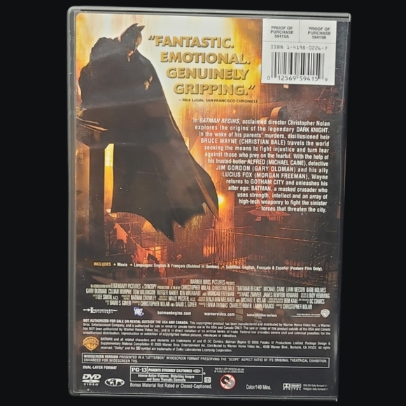DVD "BATMAN BEGINS" - Picture 3 of 3